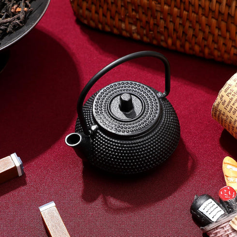Ipetboom Mini Cast Iron Teapot Tea Set, Miniature Japanese Tea Kettle with Infuser, Kettle Ornaments, Small Teapot
