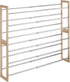 3 Whitmor Tier Expandable Shoe Rack -Stackable - Natural Wood and Chrome