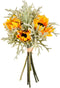 Vickerman Everyday Artificial Yellow Sunflower Bouquet 14" - Premium Faux Floral Decor for Weddings or Arrangements