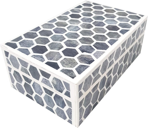 collectiblesBuy Victorian Stone Containers - Handcrafted Jewelry Keepsake Storage Box, Bone Inlay Home Decor