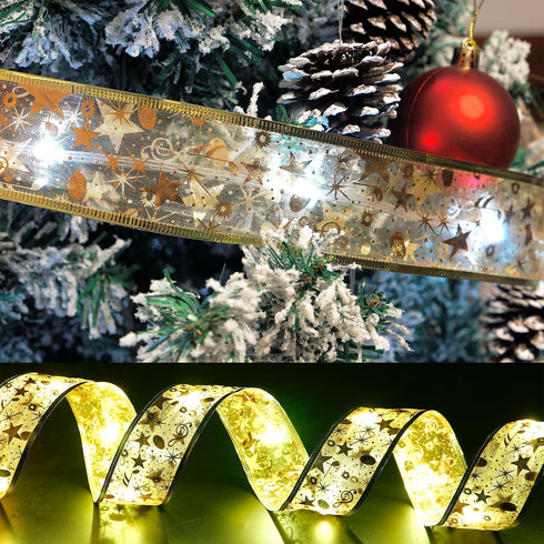 33FT 100 80 Smart Christmas Ribbon Lights, Color Changing Lighted Ribbon, LEDs, Modes, APP & Remote Control, Music