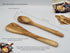 Olive Wood Spoon & Curved Spatula Set of 2 Pieces, 12 Inch Wooden Utensils for Everyday Cooking