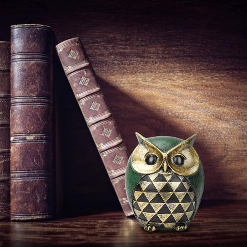Leekung Owl Statue for Home Decor Accents,Owl Decor for Modern Bathroom Bookshelf Bedroom Mantle Living Room Home