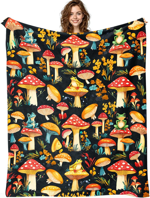 Knerova Cozy 50"X40" Mushroom Blanket Mushroom Decor Animal Throw Super Soft Plush Flannel Fleece Blanket Gift for Kids