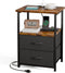Fixwal Night Stand with Charging Station, Nightstand with Fabric Drawers, Bedside Table