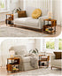 3-Tier 44 LBS Frylr Small Side Table, End Table and Nightstand with Wood Shelves, Sturdy Metal Frame with Capacity per