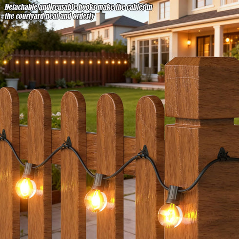 20 Pack Lewufe Outdoor String Lights Clips, Stainless Steel Lights Hanger Hooks for Hanging Christmas Light, Fairy