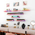 4 Pack 15 Inch Iridescent Acrylic Shelves, Clear Rainbow Floating Shelves for Wall, Modern Sunglasses Essential Oil