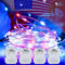 Yayfazy 4th of July Decorations Outdoor/Indoor Timer Fairy String Lights,4PACK 400Led Copper
