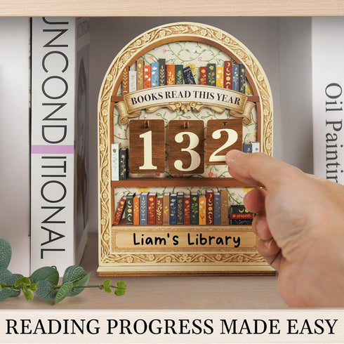 Counter Counter Books Read This Year Valentines Day Gifts For Women Readers, Personalized Book Tracker Bookshelf Decor
