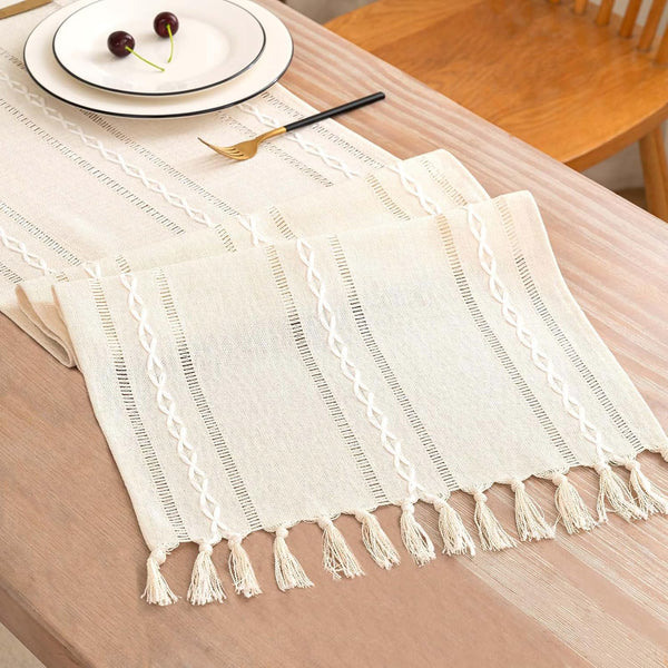 Table Runner, Rustic Farmhouse Linen Waterproof Table Runners for Holiday Party, Dresser