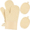 Oven Mitts and Pot Holders Set, 4 Pieces - Heat Resistant 500 ? Oven Mitt and Pot Holder, Non-Slip Silicone Surface,