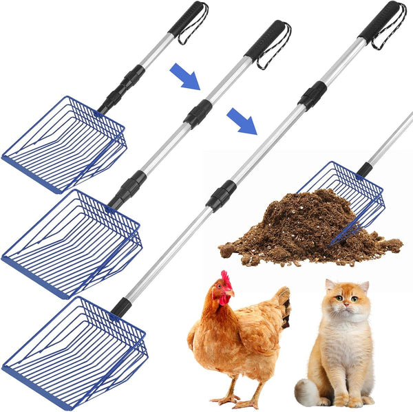 Jonkehai Chicken Poop Scooper 6inch Metal Chicken Litter Scoop Extendable Metal Cat Litter