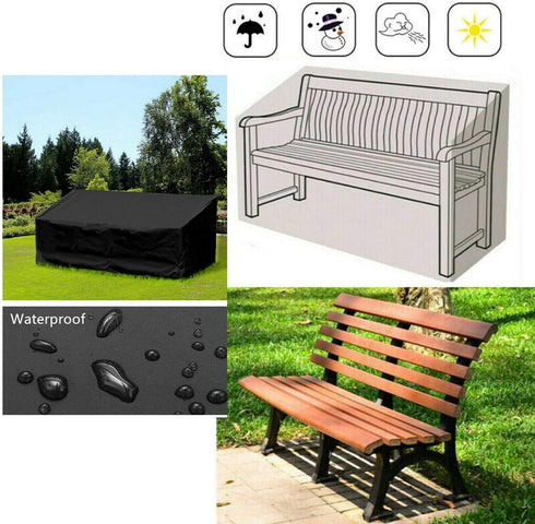 210D 53" 26" 35" INCH ConPus Waterproof Outdoor Bench Cover - Two Seater Garden Bench Cover with Durable Oxford