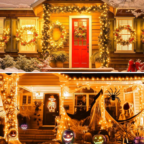 2Pack, 16FT 50LED LED Fairy Lights Battery Operated Warm White String Lights Silver Wire String Light Indoor Outdoor