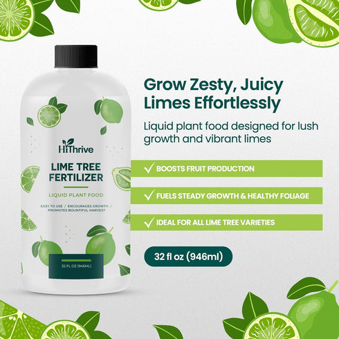 HiThrive 32oz 32 Lime Tree Fertilizer - Citrus Fertilizer for Lime Trees Live Plants - Makes Gallons of Liquid Fruit