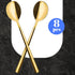 HANSGO 8PCS Gold Stainless Steel Spoons, 8.5 Inch Soup Spoons Dinner Spoons for Kitchen Home