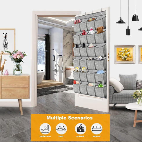 2 Pack 48 Closet homyfort Over the Door Shoe Organizer, Hanging Shoe Rack Storage Holder with Large Pockets for Door