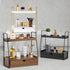 2-Tier Countertop Counter Bathroom Organizer with Drawer, Wood Organizer for Bathroom Decor, Sink Shelf for Vanity