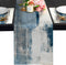 Farmhouse Table Runners 48 Inches Long, Gray White Wood Grain Spring Table