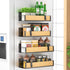 HuggieGems 4 Pack Magnetic Spice Storage Rack Organizer for Refrigerator and Oven, Wood