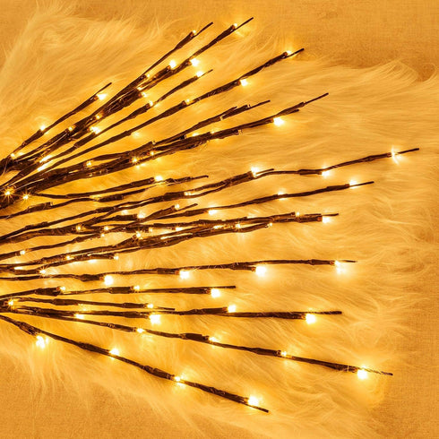 Lights Twig - 60 LED Waterproof & Battery Operated Branch Lights for Vases, 3 Pack Magical Light Up Twigs (Warm Yellow)