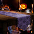 PIEPLE 13 90 inches Halloween Black Spider Web Bat Table Runner-Cotton Linen-Long x Dresser Scarves,Purple Tablerunner