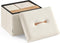SONGMICS Small Folding Storage Ottoman, Foot Rest Stool, 12.2 x 16.1 x