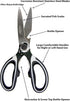 Kitchen Shears, Chef Scissors, Meat Shears, 2-Pack Kitchen Scissors with Premium Stainless Steel Blades (White)