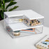 Martha Stewart Brody Plastic Storage Organizer Bins with Engineered Wood Lids, 3 Pack (1 Small/1 Medium/1 Large),