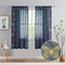Jubilantex Navy Blue Butterfly Sheer Curtains with Gold Print Pattern, 63 Inch Long, 2 Panels for Kids Nursery Bedroom