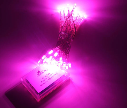 Karlling 40 Decor(Pink,1 Pack) Battery Operated Fairy Lights, Romantic Pink Glow LED String Lights for Valentines Day