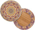 Lotusorchid 2 Boho Stool Covers Round, Mandala Flower Piece Bar Stool Cover Elastic Stool Cushion Cover, Washable Stool