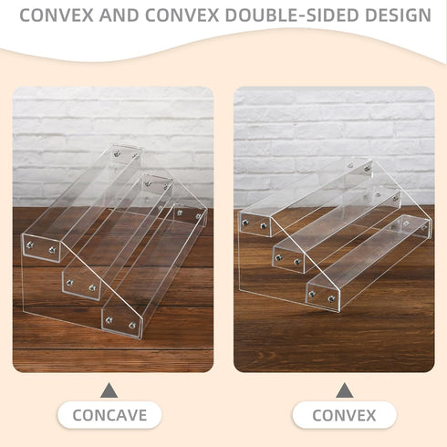 12" Acrylic Riser, 3-Tier Clear Perfume Organizer for Countertop, Sturdy Display for Decorative and Skincare Items
