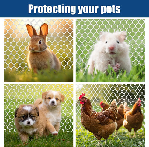 15.7IN 33FT,Plastic 100 White Plastic Chicken Wire mesh x Chicken Wire Fencing,Poultry Netting,Plastic mesh