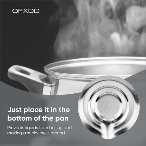 Pot Minder - Stainless Steel Pot Watcher Disc for Boil Over Prevention in Kitchen Pots (2 Pcs)