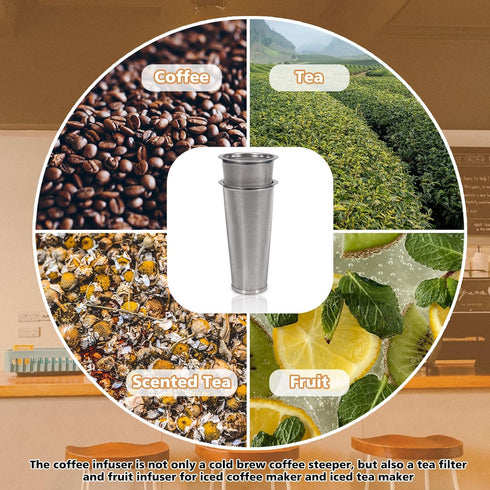 2pcs Cold Brew Filter for 64oz Wide Mouth Mason Jar Cold Brew Coffee Maker, 304 Stainless Steel Mesh