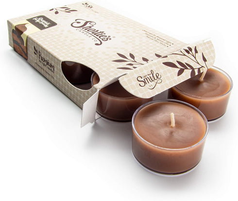 Chocolate Fudge Brownie Premium Tealight Candles, 6 Brown Tea Lights, Highly Scented, Made in The USA