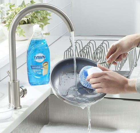 Dawn Handi Scrub and Storage Dish, 3.4 x 4.2 x 3.7 Inch, White/Blue