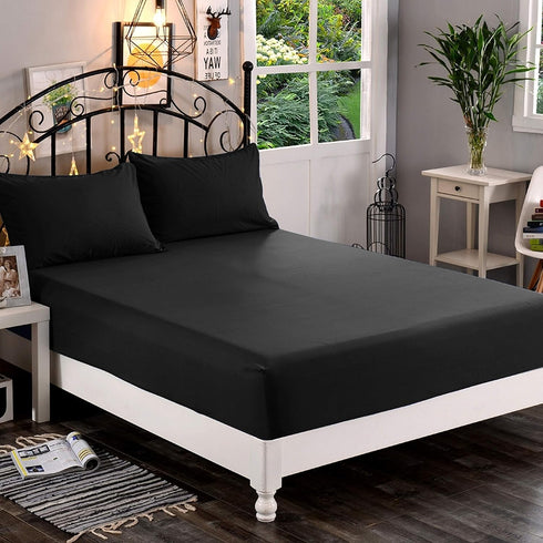 Elegant Comfort 1500 Premium Hotel Quality Fitted Sheet, California King, Black, Deep Pocket Microfiber