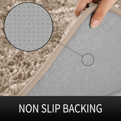 Yimobra Bathroom Rug, Chenille Extra Soft Shaggy Bath Mat, Non-Slip, Machine Washable, Plush Floor Carpet for Bath Room