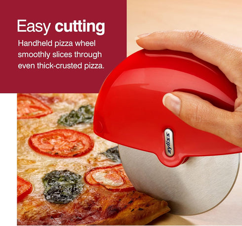 Zyliss Pizza Wheel - Handheld Pizza Cutter with Removable Blade, Plastic with Stainless Steel Blade, Dishwasher Safe