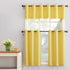 No. 918 Montego Casual Textured Semi-Sheer Grommet Kitchen Curtain Valance, 56" x 14", Yellow