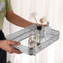 ELLDOO Mirror Tray, Hollow-Carved Jewelry Tray for Vanity, Glass Metal Trinket Storage Organizer for Bathroom