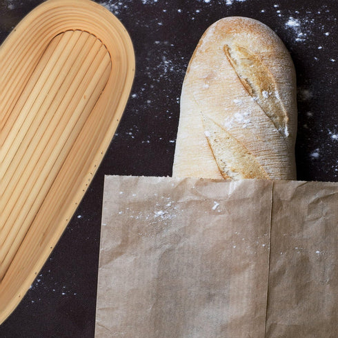 ANPHSIN 13" Banneton Bread Proofing Basket - Oval Dough Rising Bowl with Liner for Sourdough Homemade Bread Baking