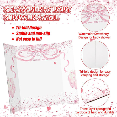31 1 7 10 1 Ctosree Pcs Pink Bow Baby Shower Diaper Game Diaper Baby Shower Game Board Diapers Plastic Balls Organza
