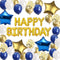 Birthday Decorations Royal Blue Gold – Glabby Happy Birthday Balloon Foil Banner for Boys Men Bday Party