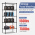 FDW 5 Tier Pantry Shelves, Adjustable Storage Rack Metal Shelf NSF Units for Kitchen, Garage, Small Places, Black
