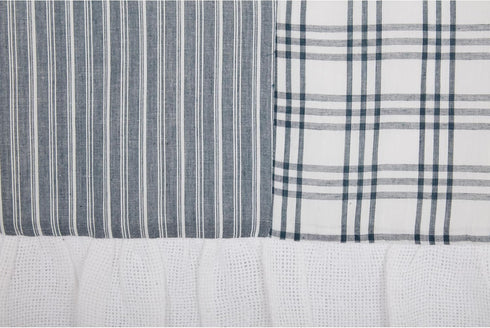 VHC Brands Sawyer Mill Blue Patchwork Cotton Kitchen Window Curtain Valance 19x60 Farmhouse