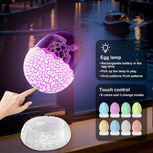 MTDYHY 2 Settings 20 11 Dimmable Turtle Smart Clock with Bluetooth Speaker & Mood Light Alarm + White Noise Songs +